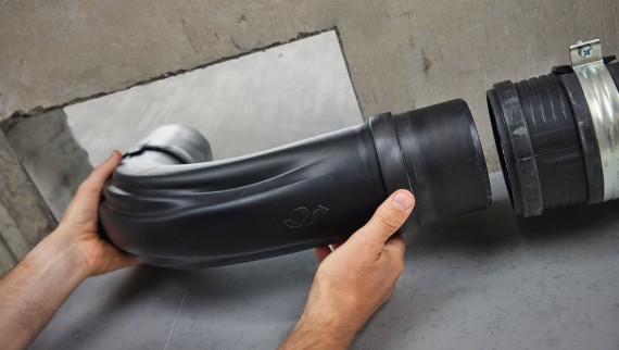 Platzsparendes Abwasserrohr Geberit Silent-Pro SuperTube