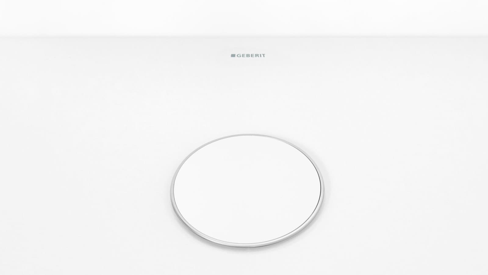 Ablaufdeckel in weiss mit dezentem Chromrand Ablaufdeckel in weiss mit dezentem Chromrand