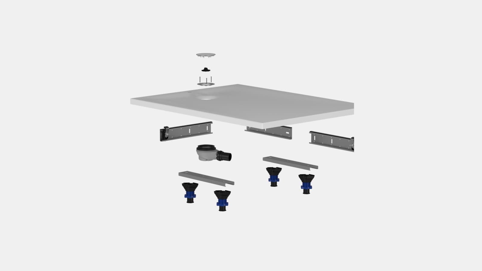 Installationsset der Geberit Nemea Duschwanne Installationsset der Geberit Nemea Duschwanne