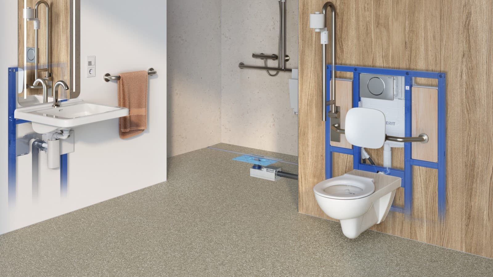 Geberit WC-System in der Standard-Produktauswahl für barrierefreie Sanitärräume Geberit WC-System in der Standard-Produktauswahl für barrierefreie Sanitärräume
